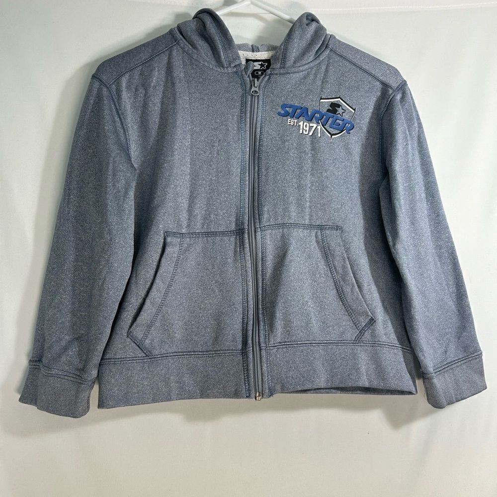 Starter blue grey heather zip hoodie/jacket boys size M